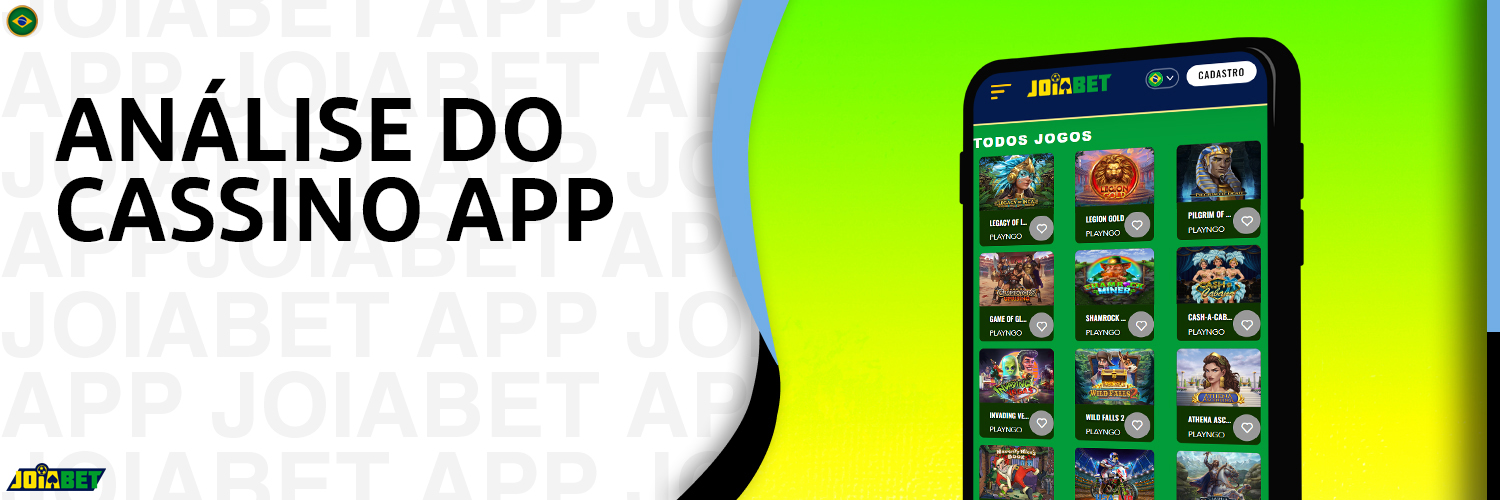 Secção de casino online na aplicação móvel Joiabet 