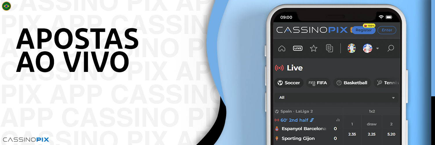 Apostas desportivas ao vivo na aplicação Cassino PIX