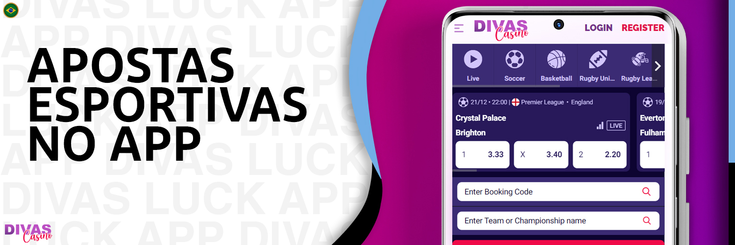 Esportes disponíveis para apostas no aplicativo móvel Divas Luck