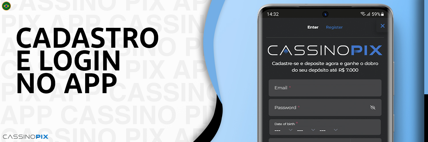 Registo e login na sua conta pessoal na aplicação Cassino PIX