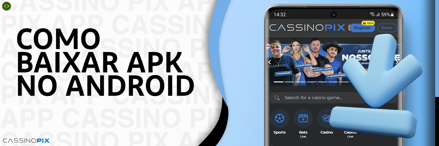 Instruções sobre como descarregar a aplicação móvel Cassino PIX App no Android