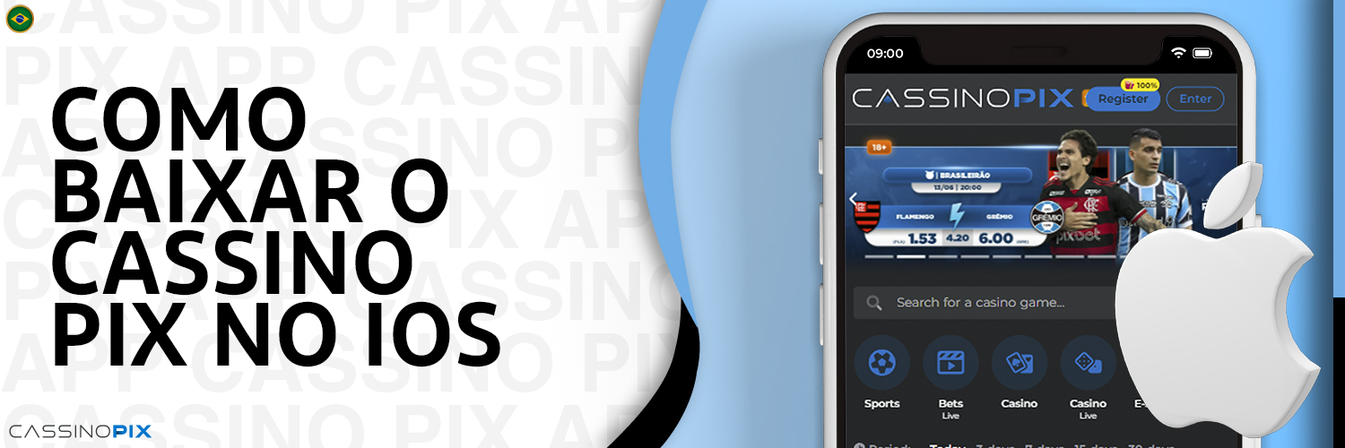 Instruções sobre como descarregar a aplicação móvel Cassino PIX App para iOS