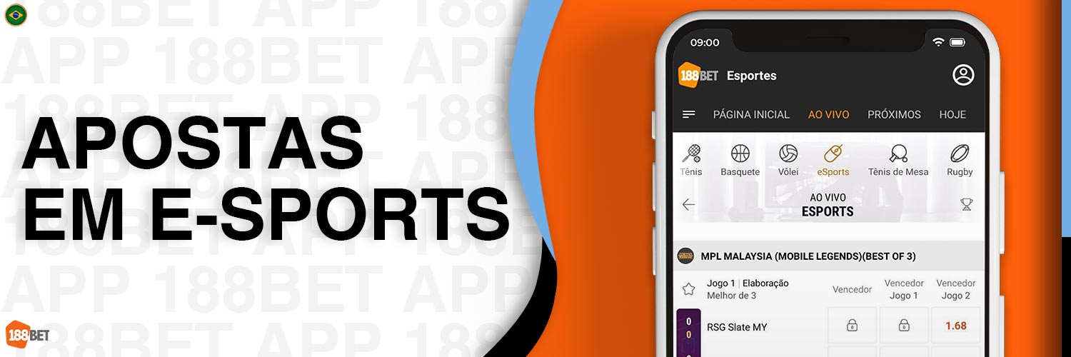 No aplicativo 188Bet, estão disponíveis apostas em e-sports.
