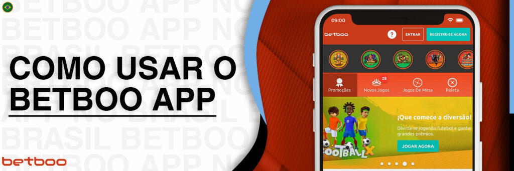 Descrição detalhada de como usar o aplicativo móvel do Betboo Brasil para Android e iOS