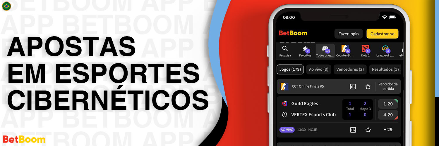 Revisão das disciplinas de e-sports disponíveis para apostas no aplicativo móvel Betboom.