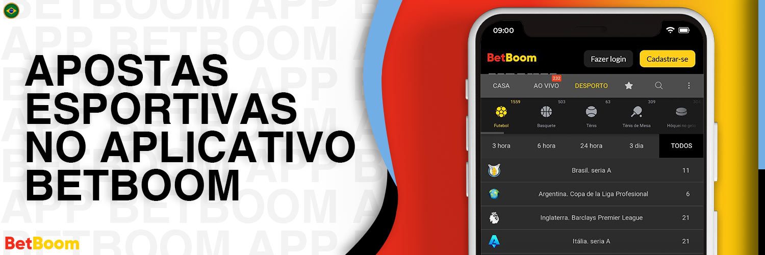 Revisão dos tipos de esportes disponíveis para apostas no aplicativo móvel Betboom.