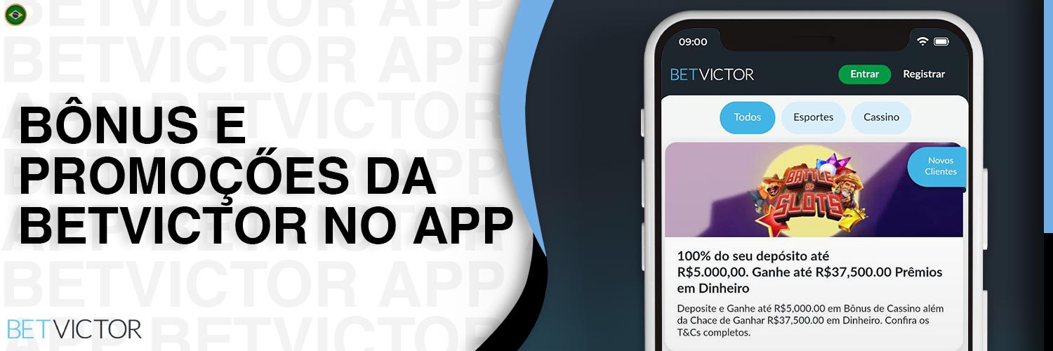 Generosos bônus e promoções no aplicativo móvel BetVictor para jogadores brasileiros.