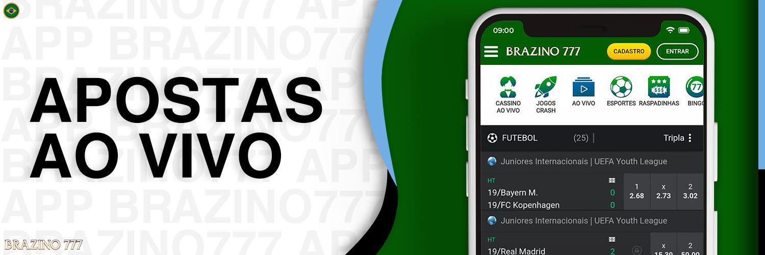 No aplicativo móvel Brazino777, estão disponíveis apostas esportivas em tempo real.
