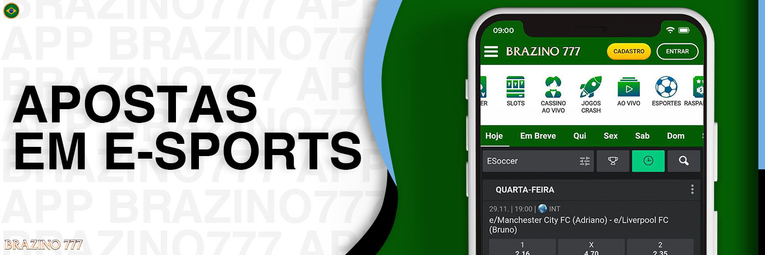No aplicativo móvel Brazino777, estão disponíveis apostas em futebol virtual.