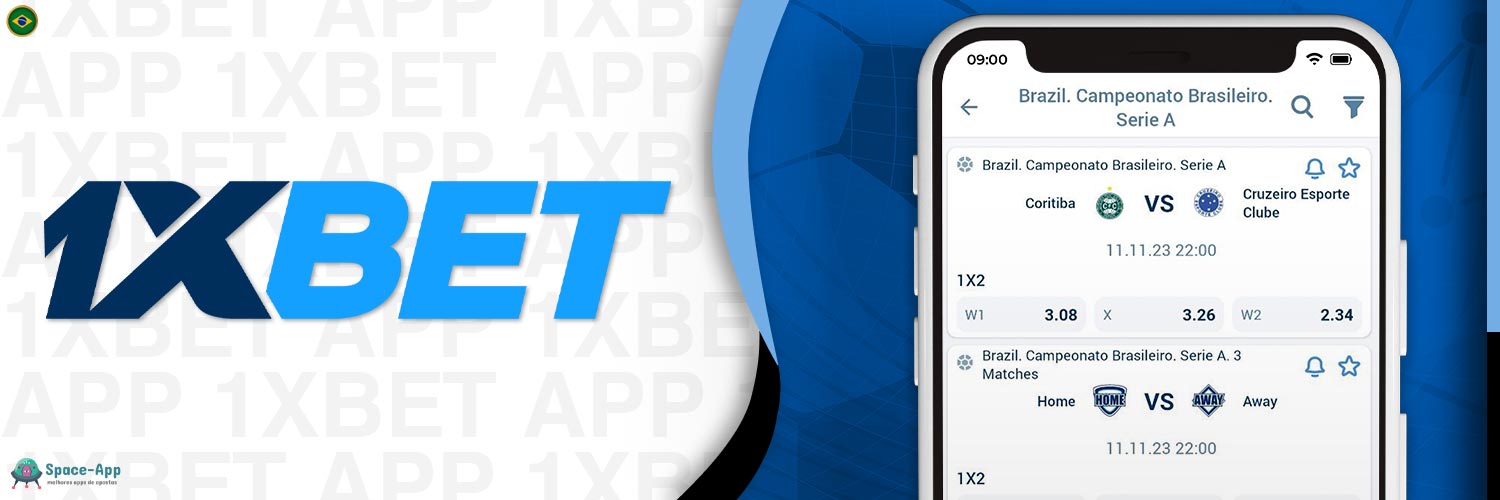 Apostas de futebol no aplicativo móvel 1xBet.