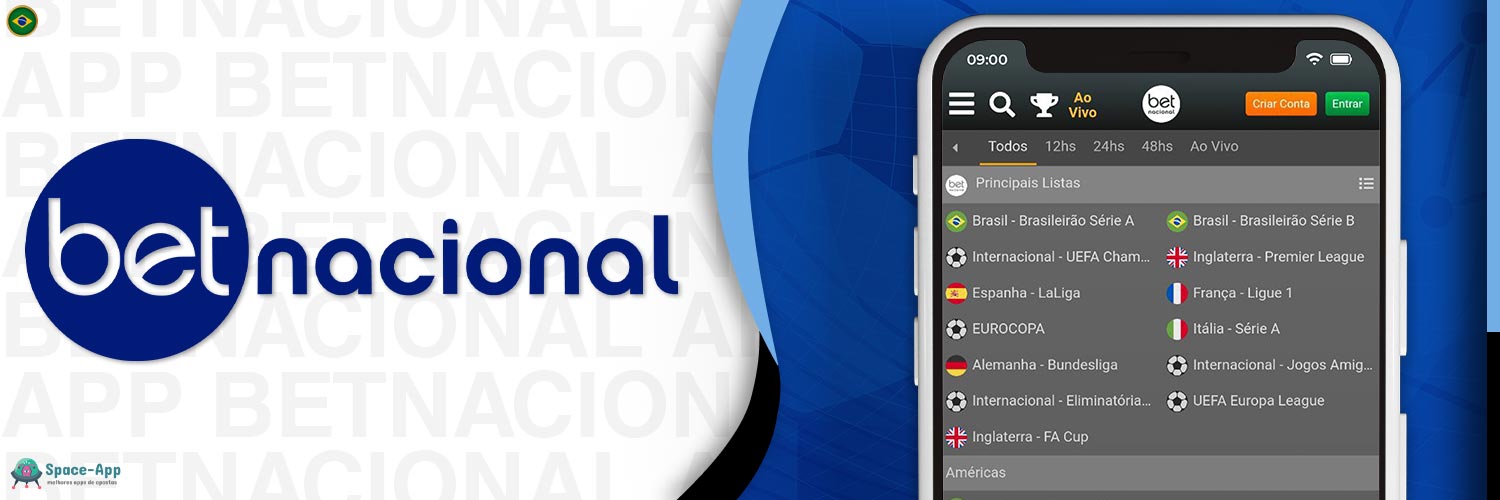 Apostas de futebol no aplicativo móvel Betnacional.