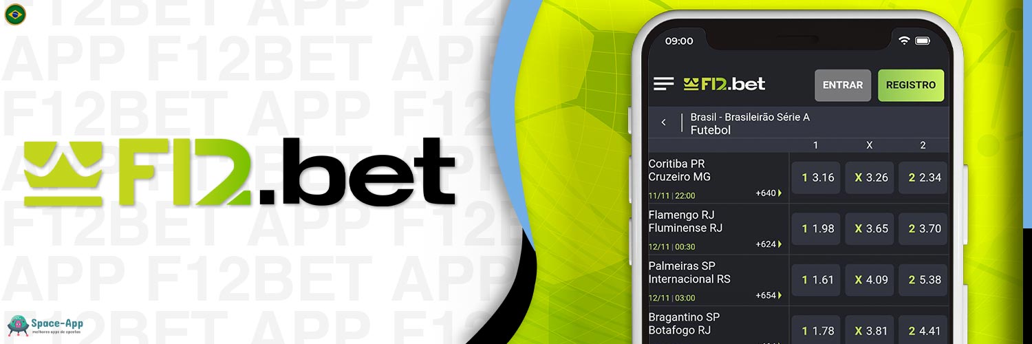 Apostas de futebol no aplicativo móvel F12Bet.