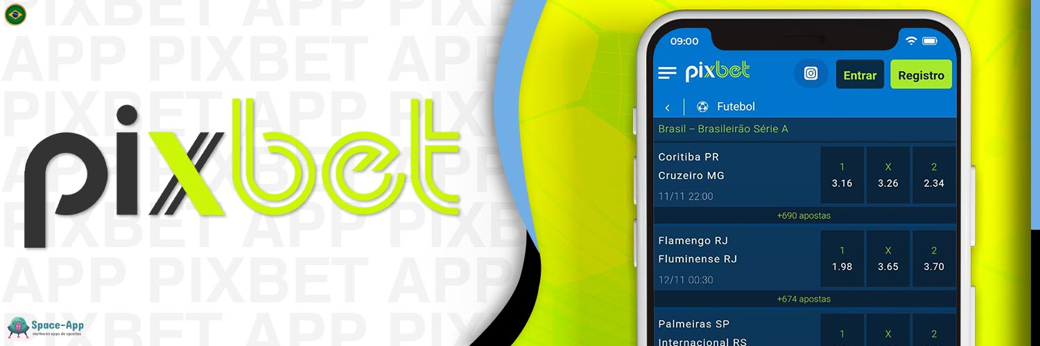 Apostas de futebol no aplicativo móvel Pixbet.