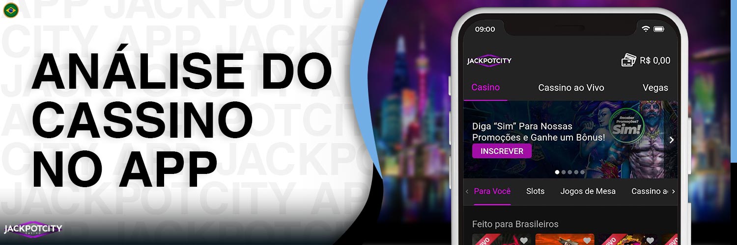 Revisão detalhada da seção de cassino no aplicativo móvel JackpotCity.