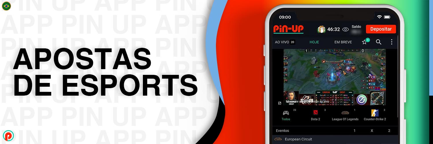 Revisão das disciplinas de e-sports disponíveis para apostas no aplicativo móvel Pin Up.