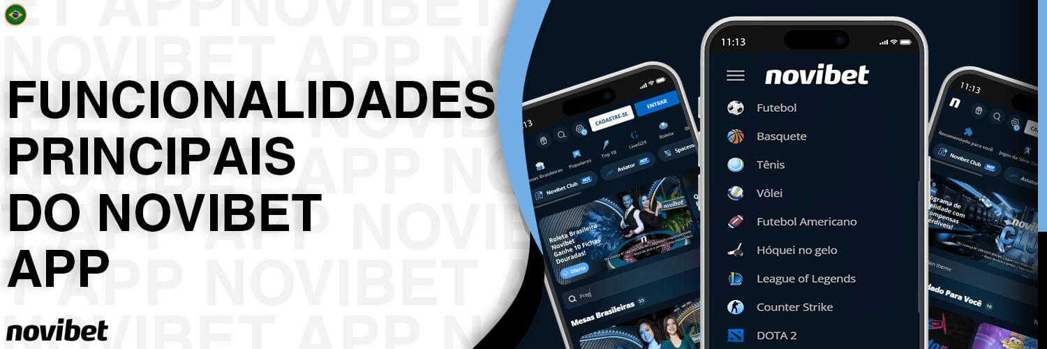 Apostas esportivas e mercado disponível no Novibet App