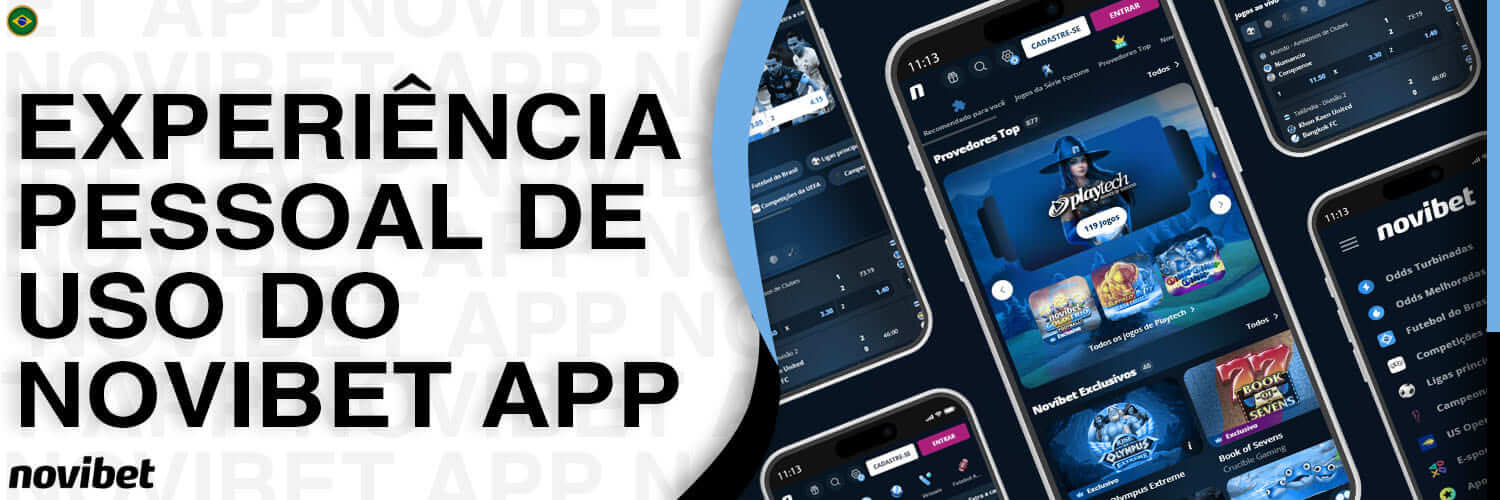 Capturas de tela do Novibet App em uso